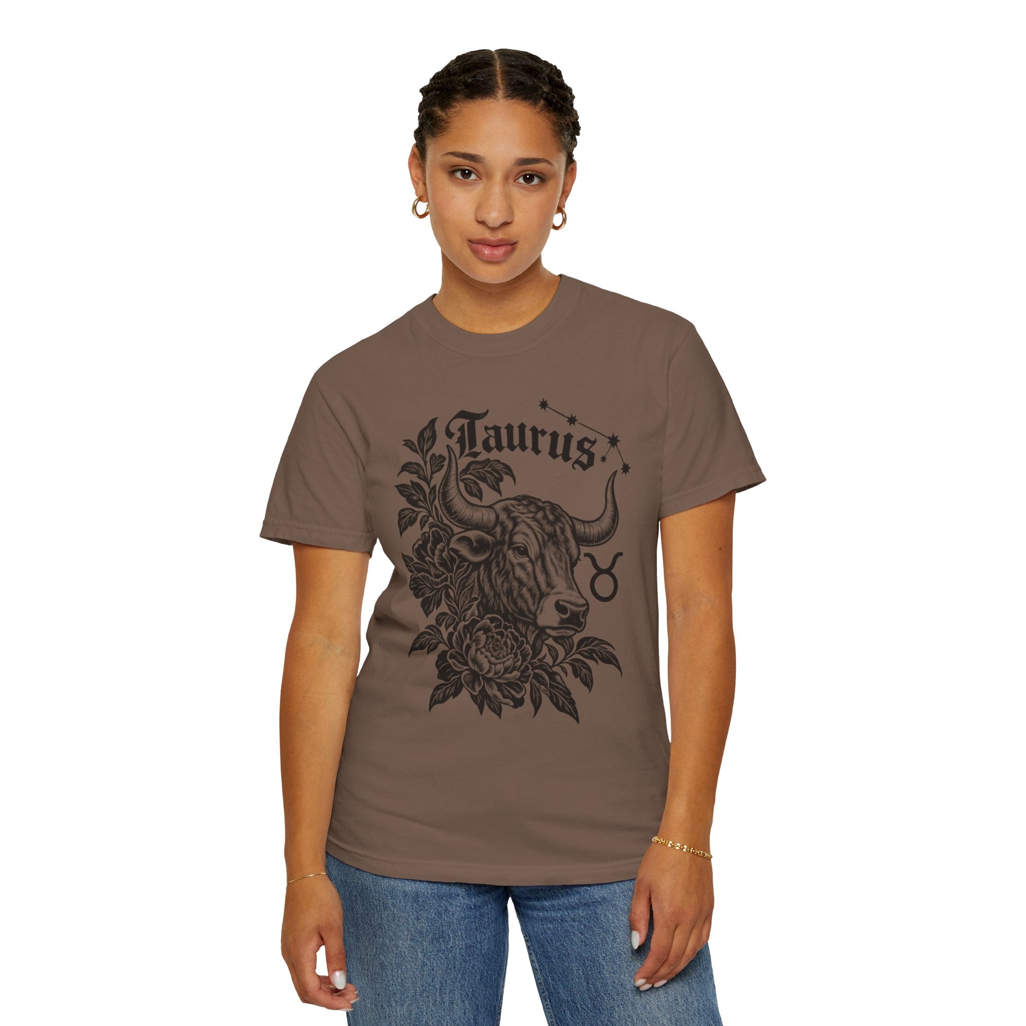Taurus Zodiac T-Shirt — Floral Bull Astrology Tee