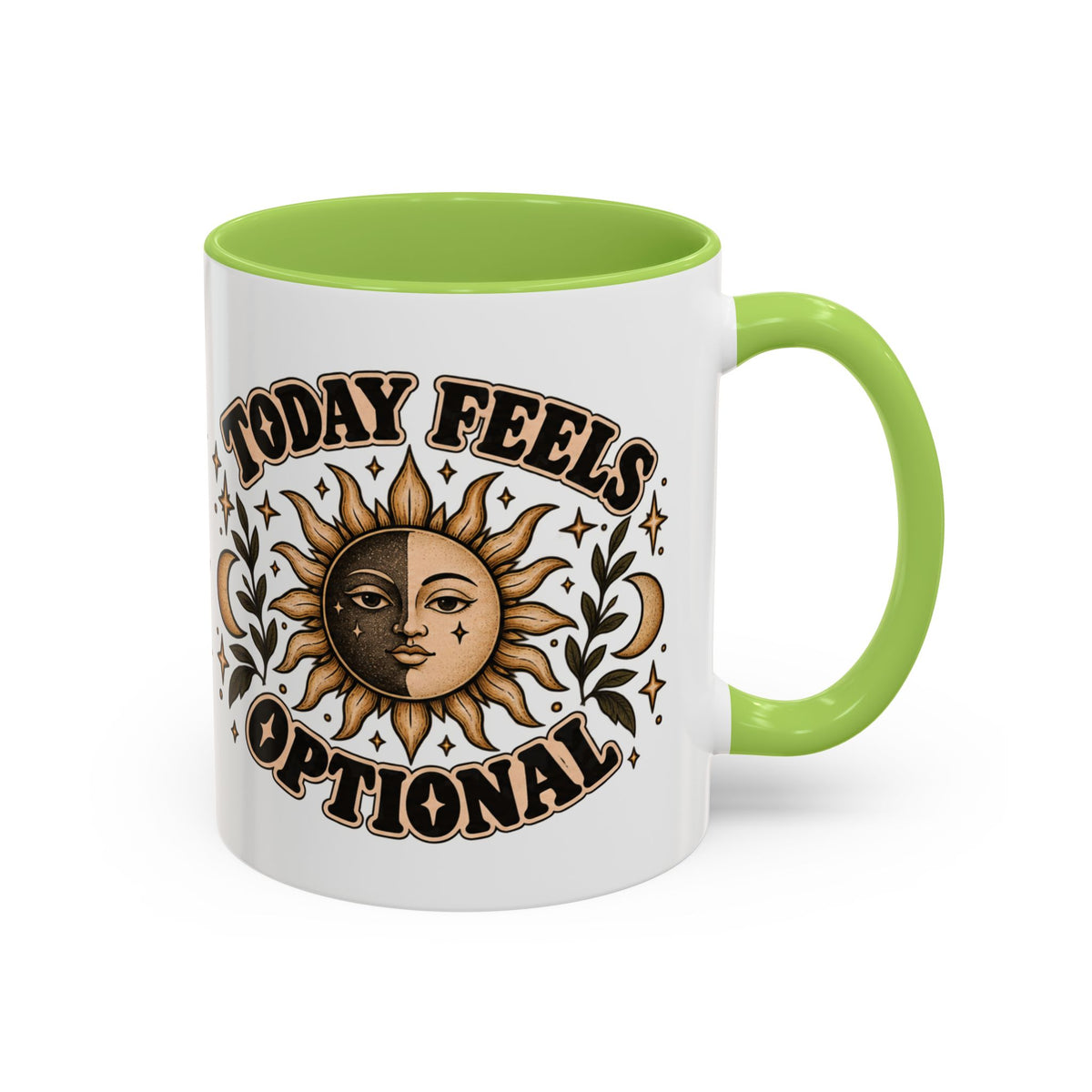 Today Feels Optional Mug — Vintage Sun & Moon Ceramic Coffee Mug