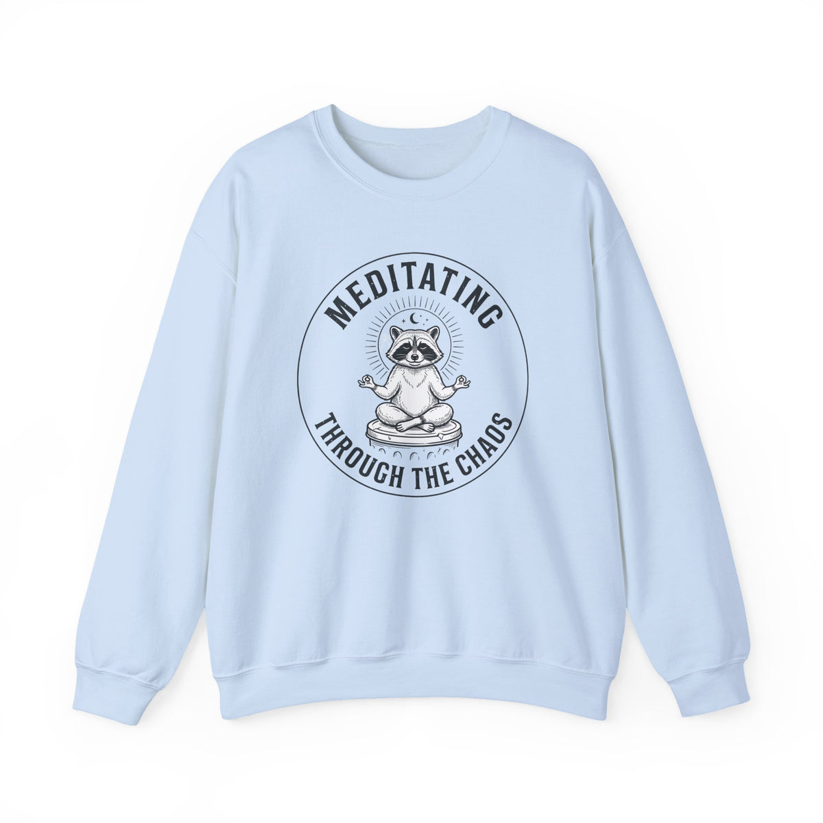 Meditating Raccoon Sweatshirt | Feral Raccoon Aesthetic, Celestial Wilderness