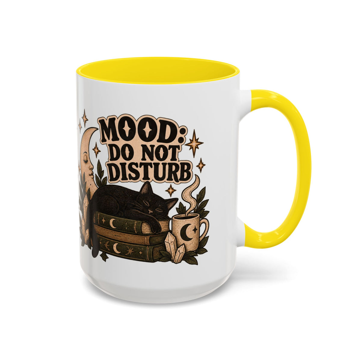 Mood: Do Not Disturb Mug — Sleepy Cat & Moon Ceramic Coffee Mug