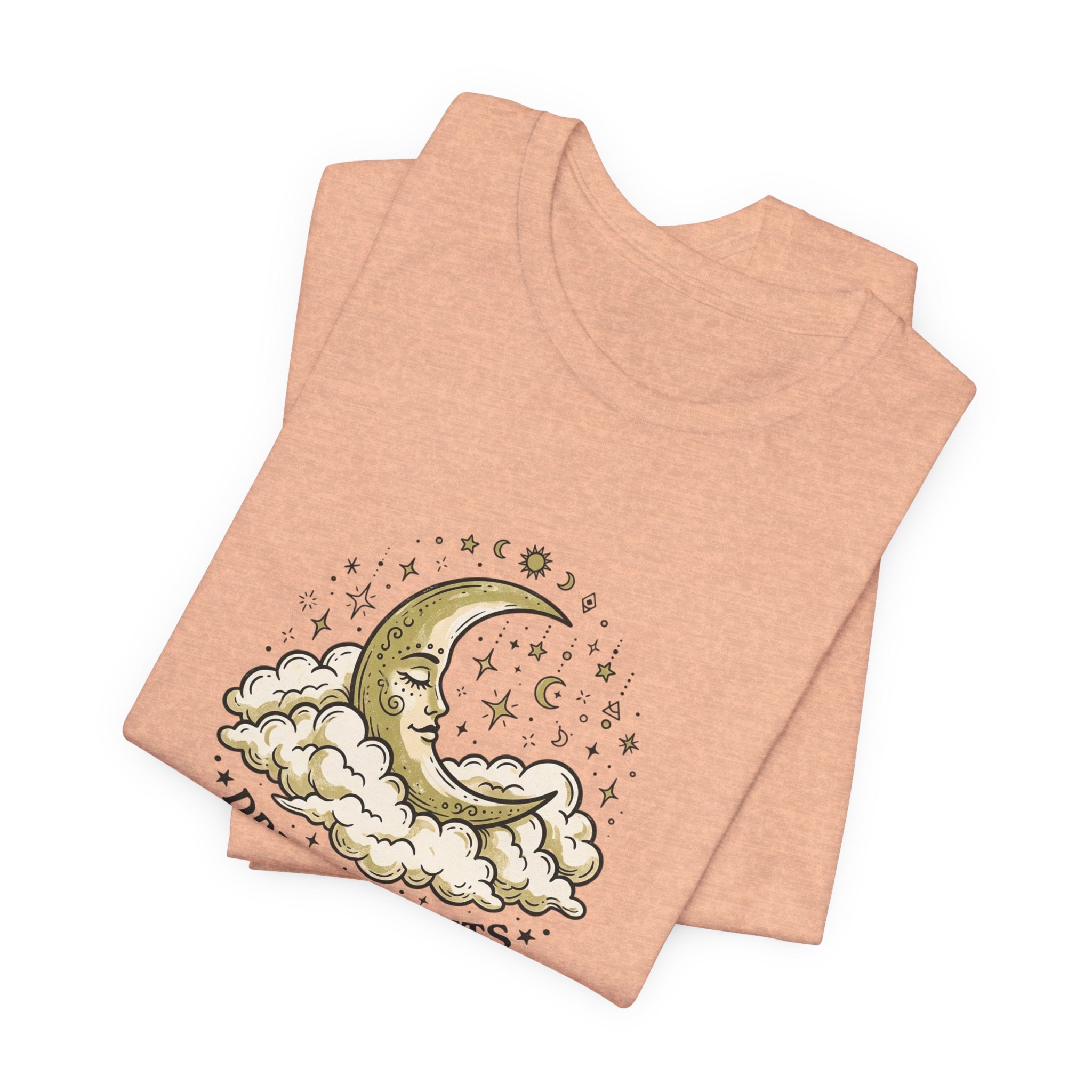 Dreamy Nights Moon Tee — Vintage Crescent Moon & Clouds Shirt