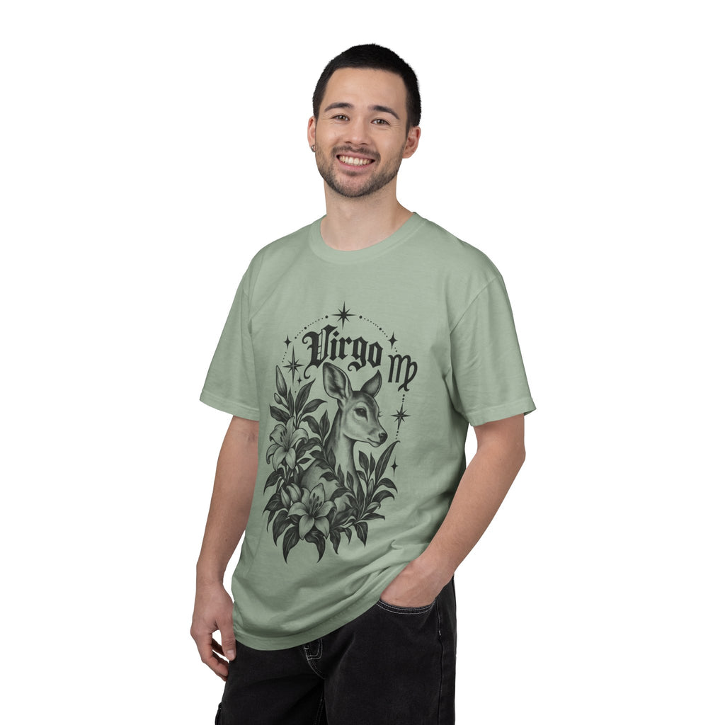 Virgo Zodiac T-Shirt — 'Virgo ' Floral Deer Astrology Tee