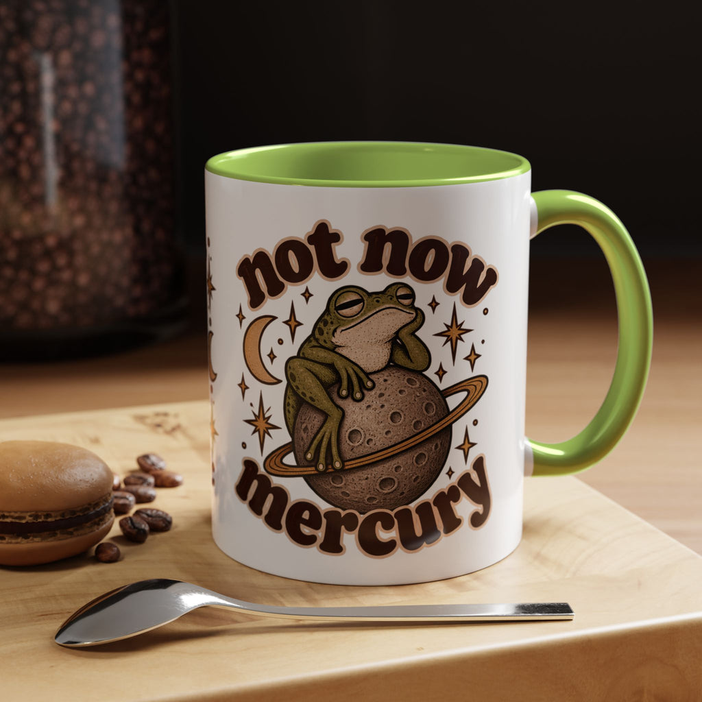 Not Now Mercury Mug — Retro Frog & Planet Ceramic Coffee Mug
