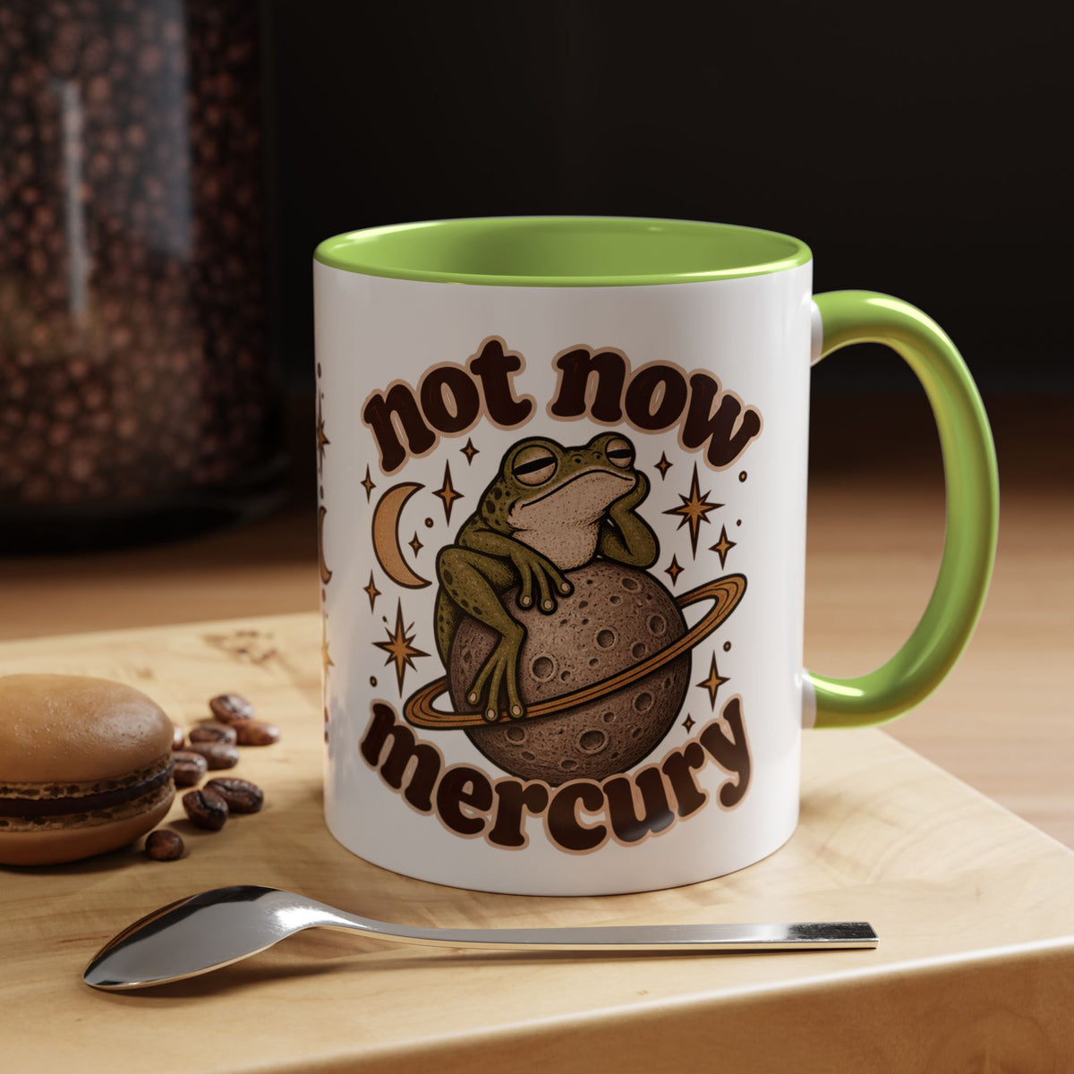 Not Now Mercury Mug — Retro Frog & Planet Ceramic Coffee Mug