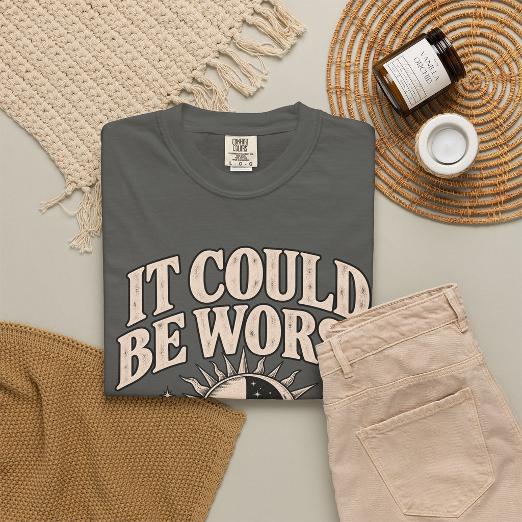 It Could Be Worse Tee — Vintage Sun & Moon Graphic T-Shirt