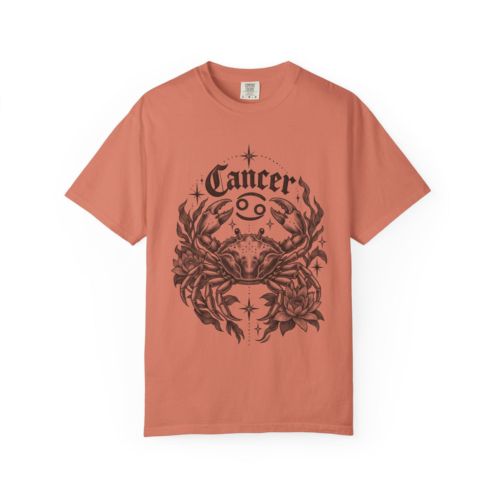 Cancer Zodiac T-Shirt — Floral Crab Astrology Tee