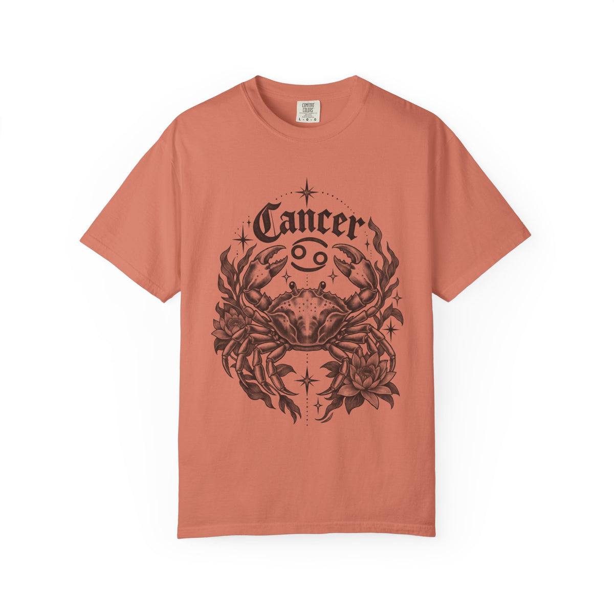 Cancer Zodiac T-Shirt — Floral Crab Astrology Tee