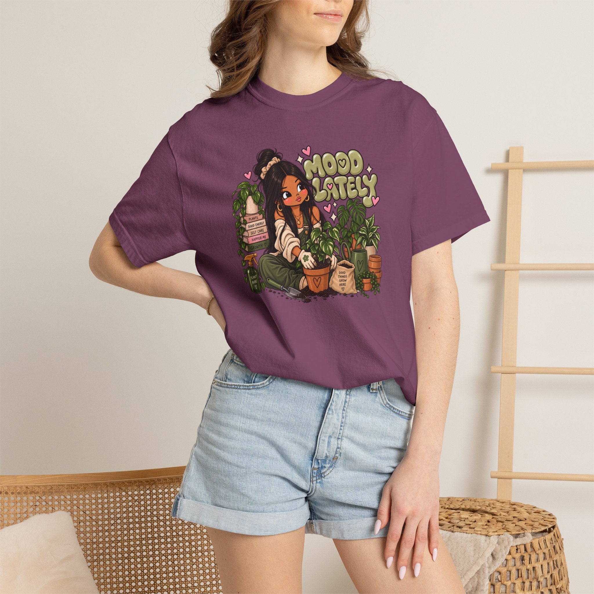 Plant Lady T-Shirt — 'Plant Baby' Cute Girl with Houseplants Graphic Tee