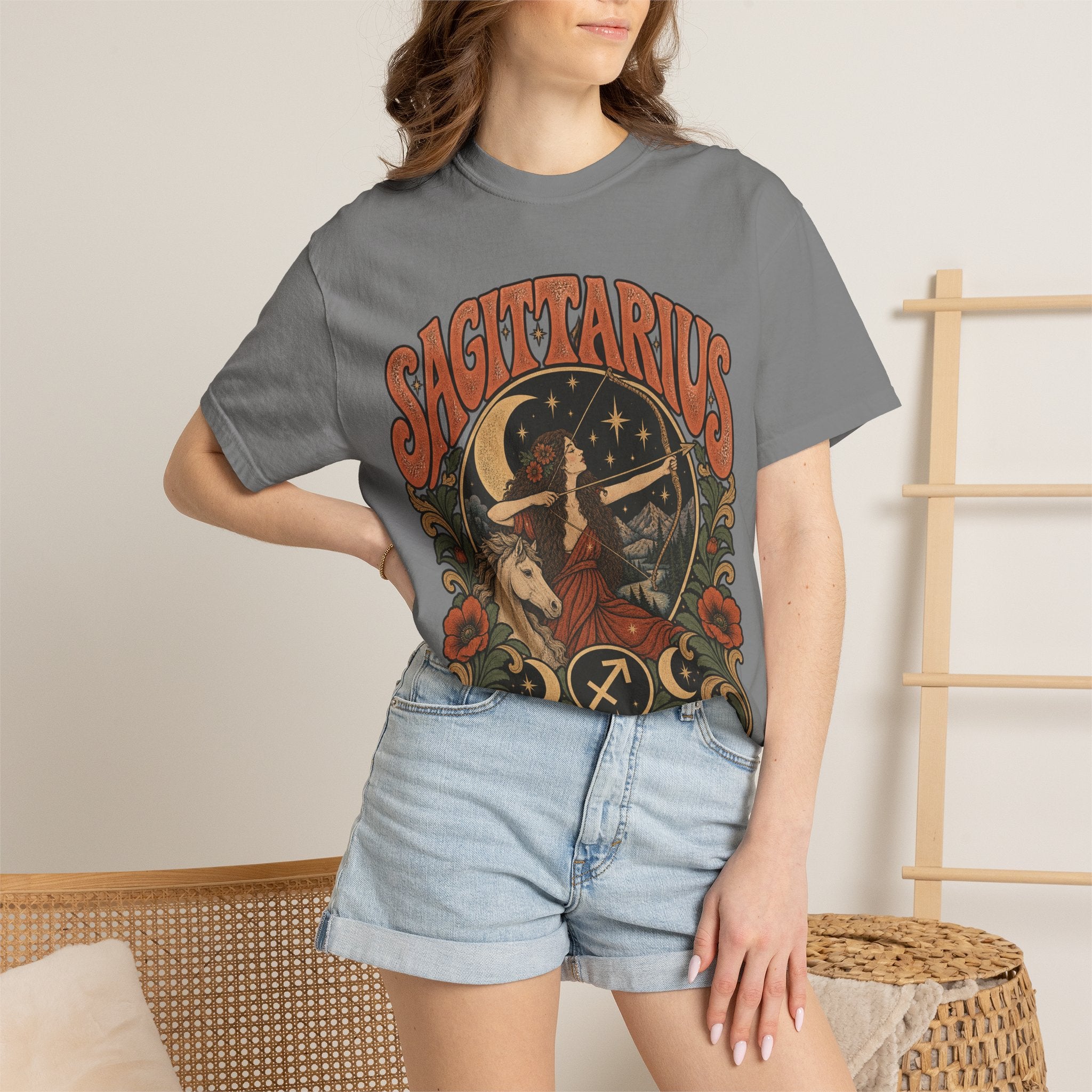 Sagittarius Zodiac T-Shirt — Retro Astrology Archer Design
