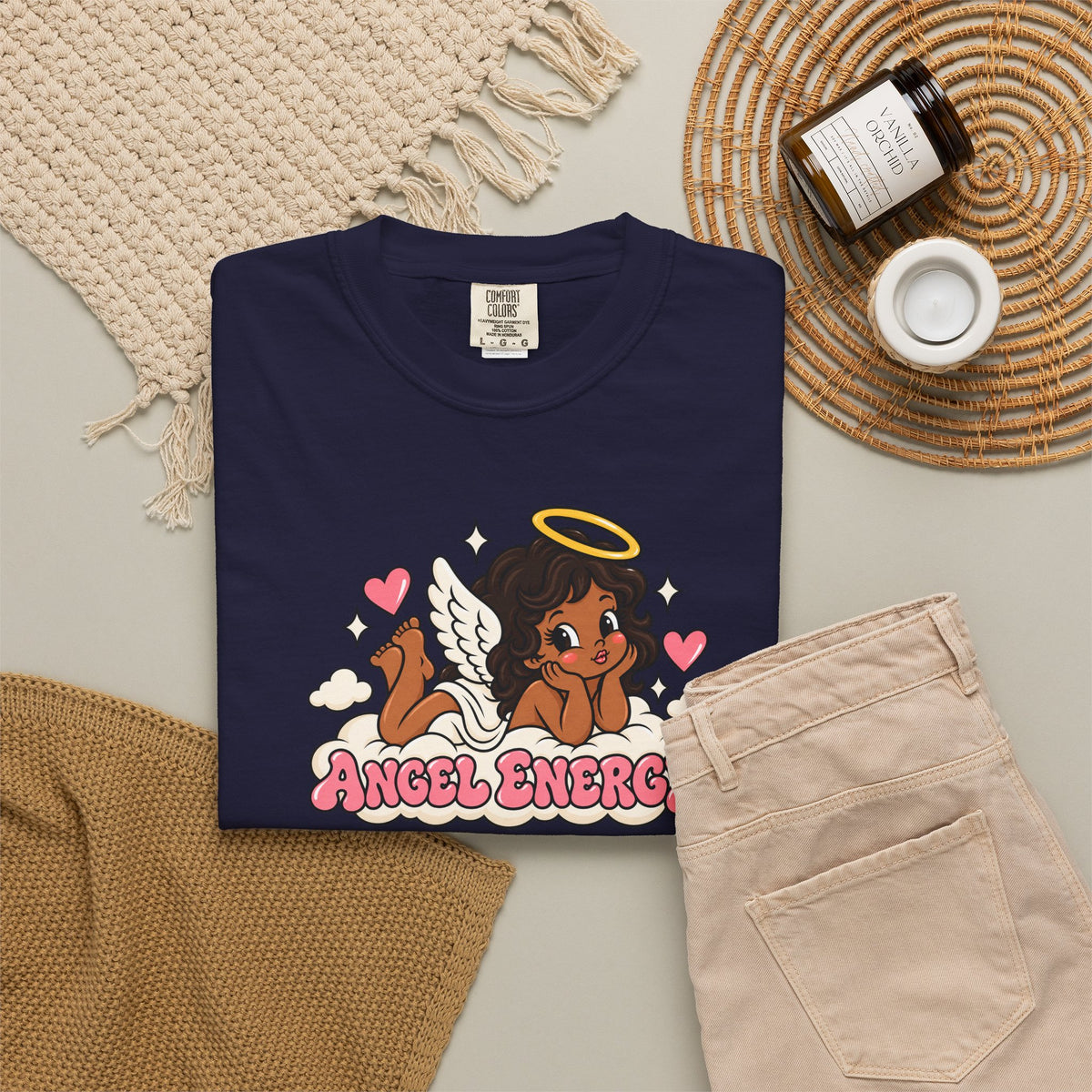 Angel Energy T-Shirt — Cute Retro Angel Graphic Tee