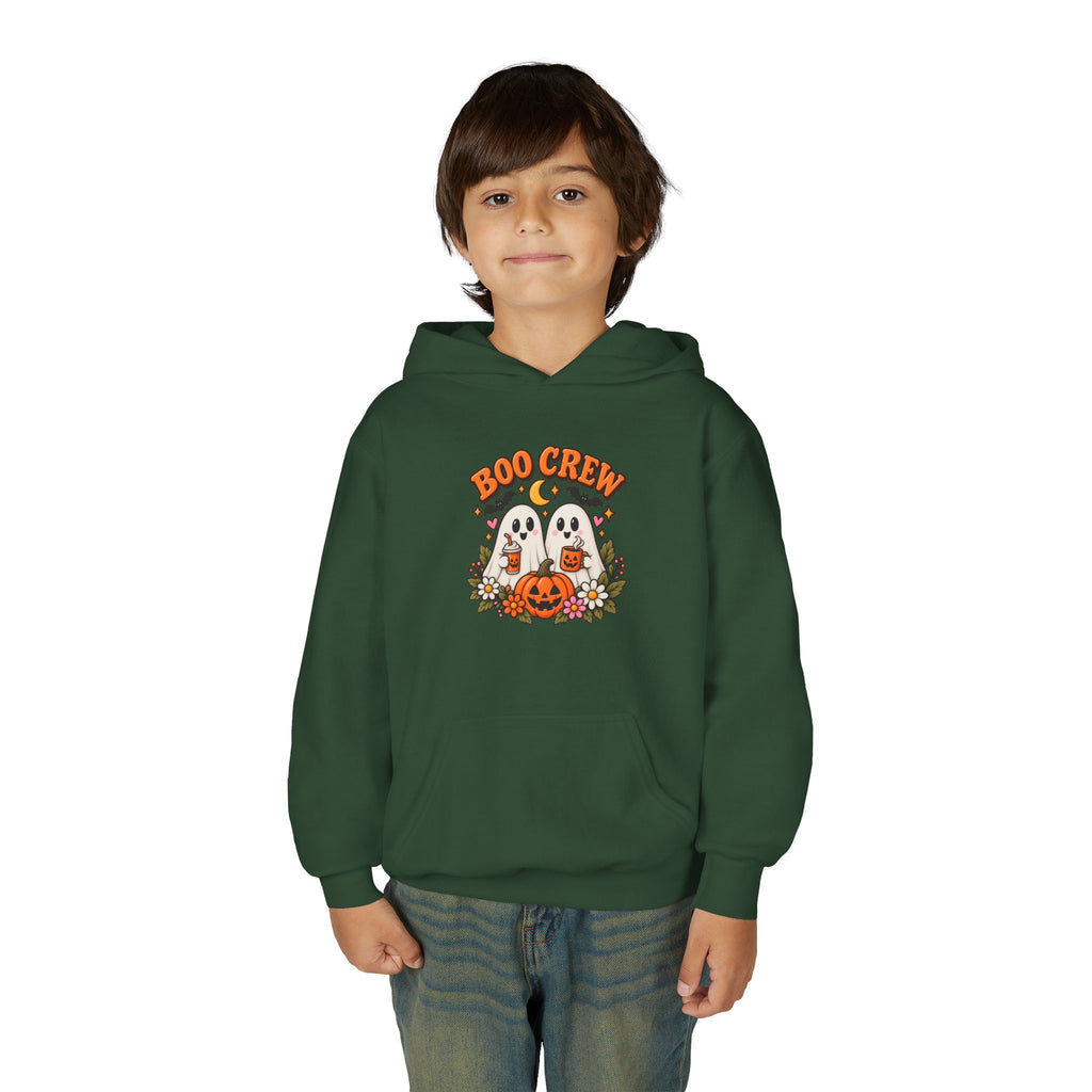 Youth 'Boo Crew' Halloween Hoodie — Cute Ghosts & Pumpkin Kids Sweatshirt