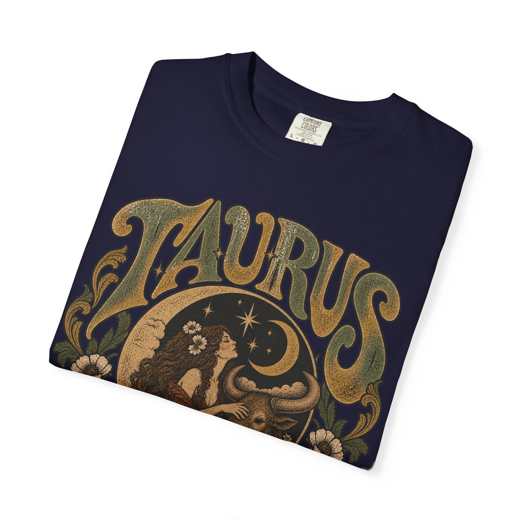 Taurus Zodiac T‑Shirt — Vintage Astrological Bull Graphic
