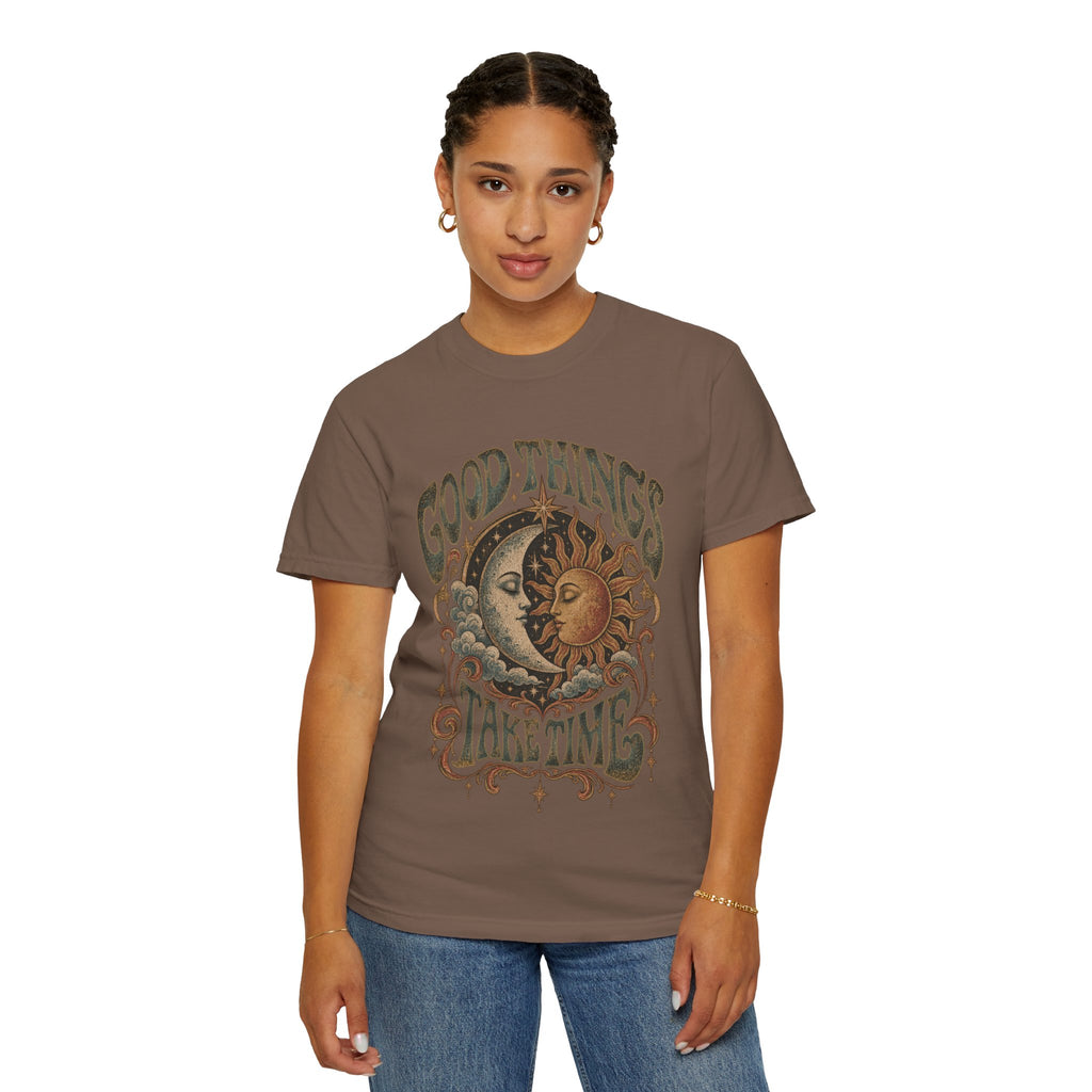 Good Things Take Time Tee — Vintage Sun & Moon Graphic T-Shirt