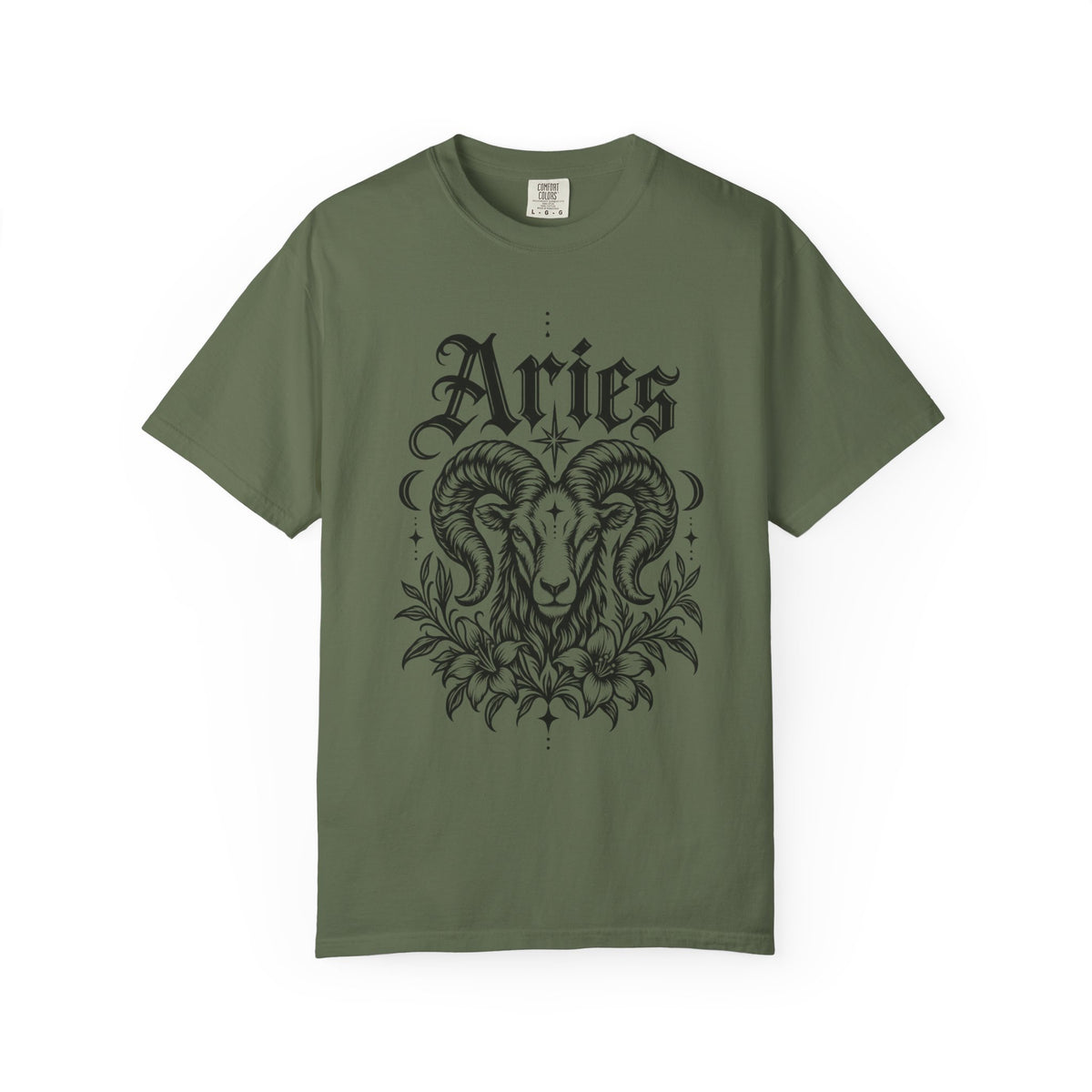 Aries Ram Zodiac Tee — Astrology Garment-Dyed Graphic T-Shirt