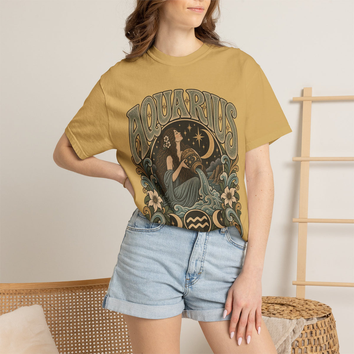 Aquarius Zodiac T-Shirt — Vintage Astrological Sign Tee