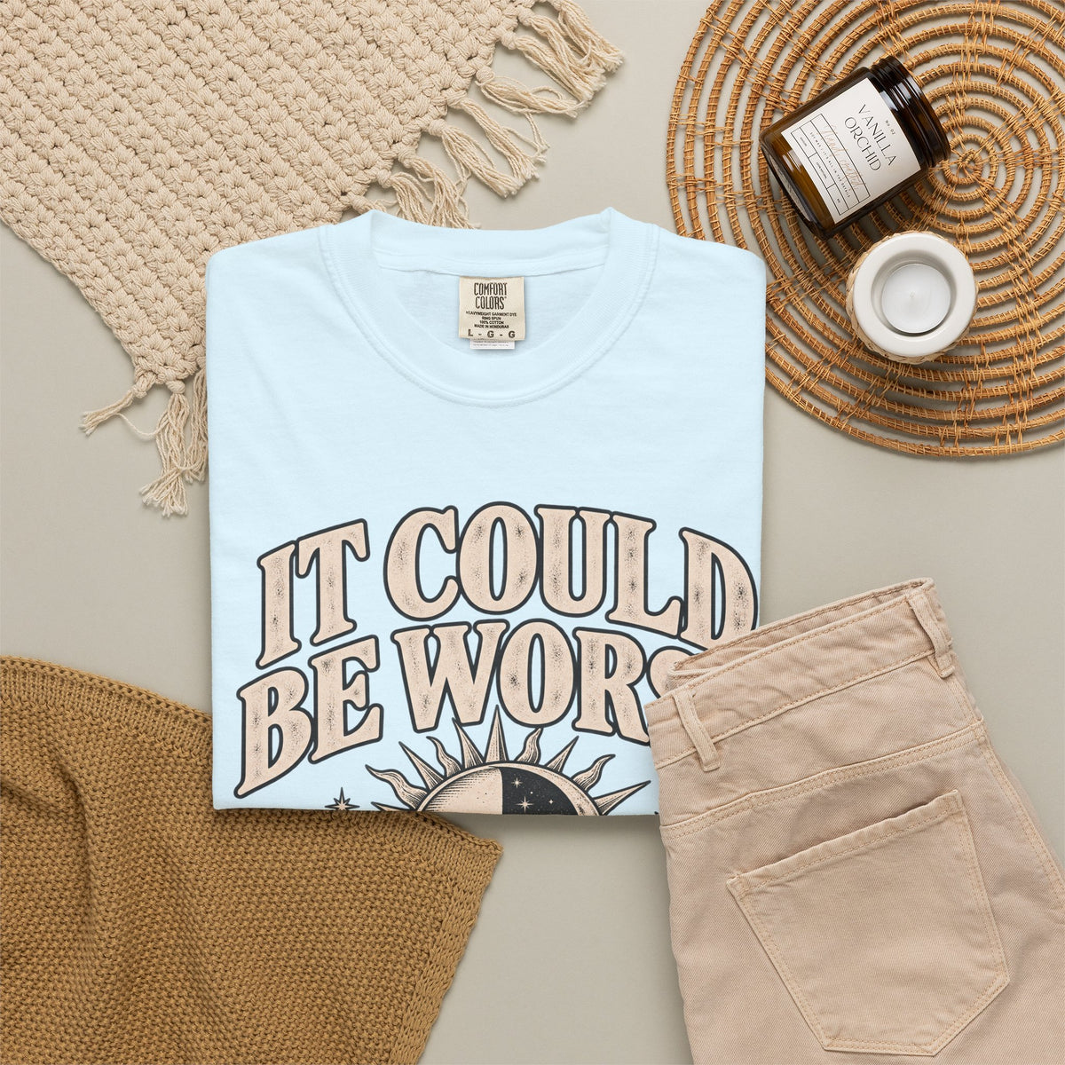 It Could Be Worse Tee — Vintage Sun & Moon Graphic T-Shirt