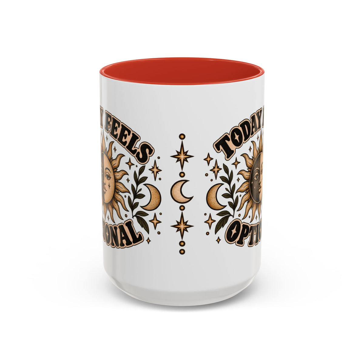 Today Feels Optional Mug — Vintage Sun & Moon Ceramic Coffee Mug