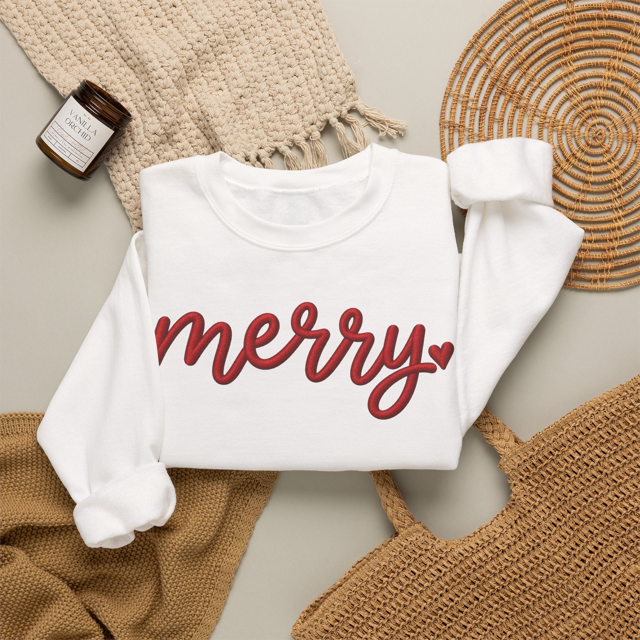 Merry Script Sweatshirt — Cozy Holiday Crewneck