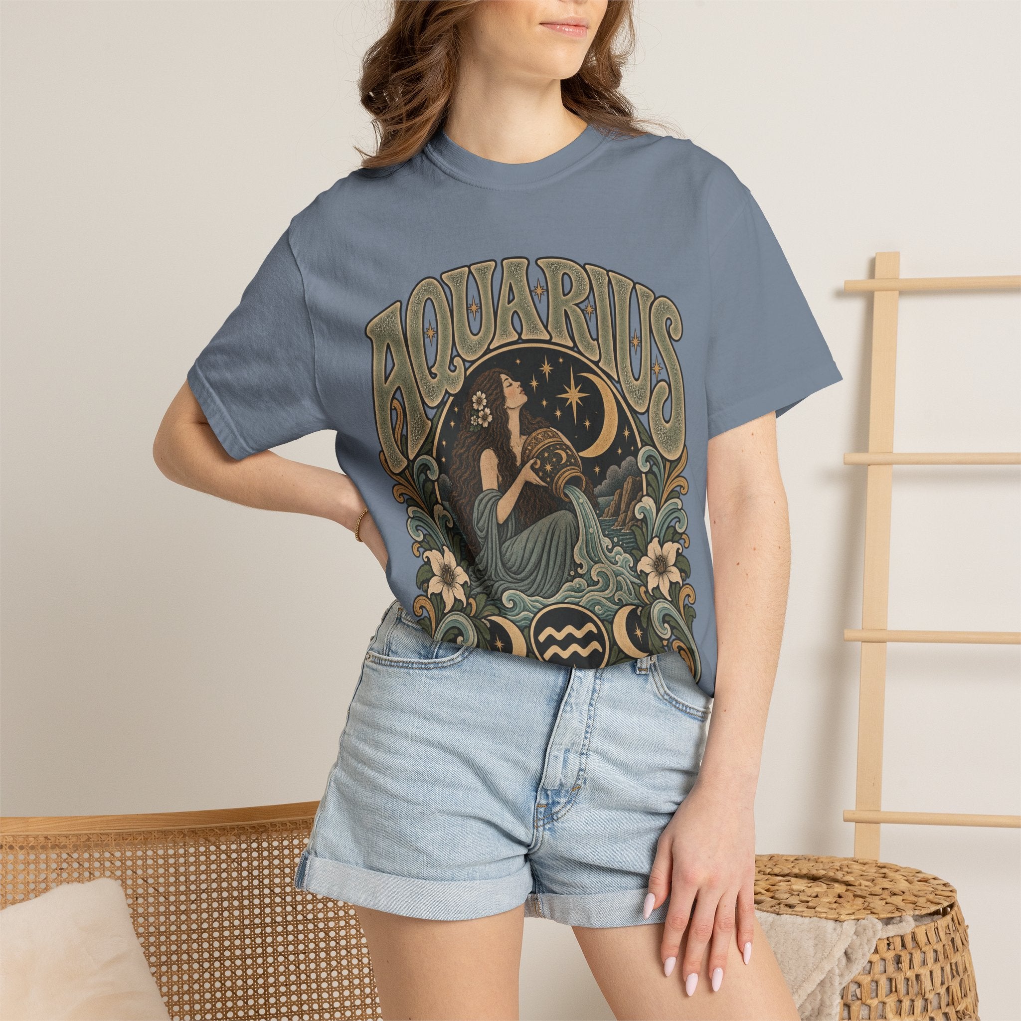 Aquarius Zodiac T-Shirt — Vintage Astrological Sign Tee