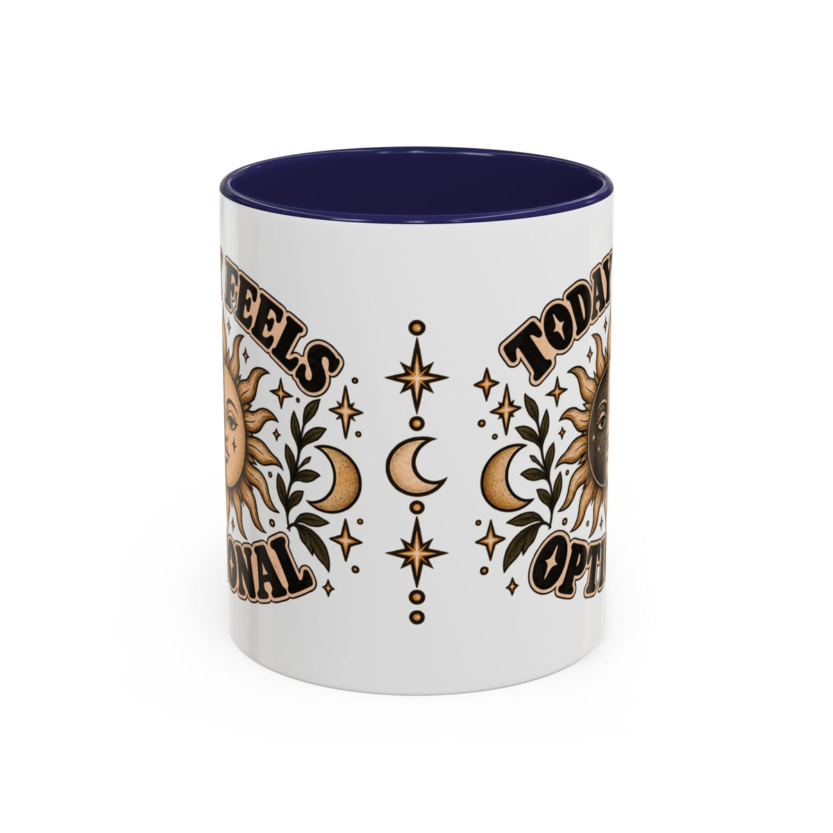 Today Feels Optional Mug — Vintage Sun & Moon Ceramic Coffee Mug