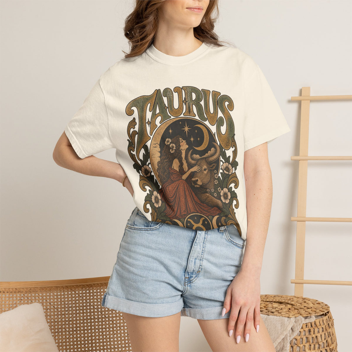 Taurus Zodiac T‑Shirt — Vintage Astrological Bull Graphic