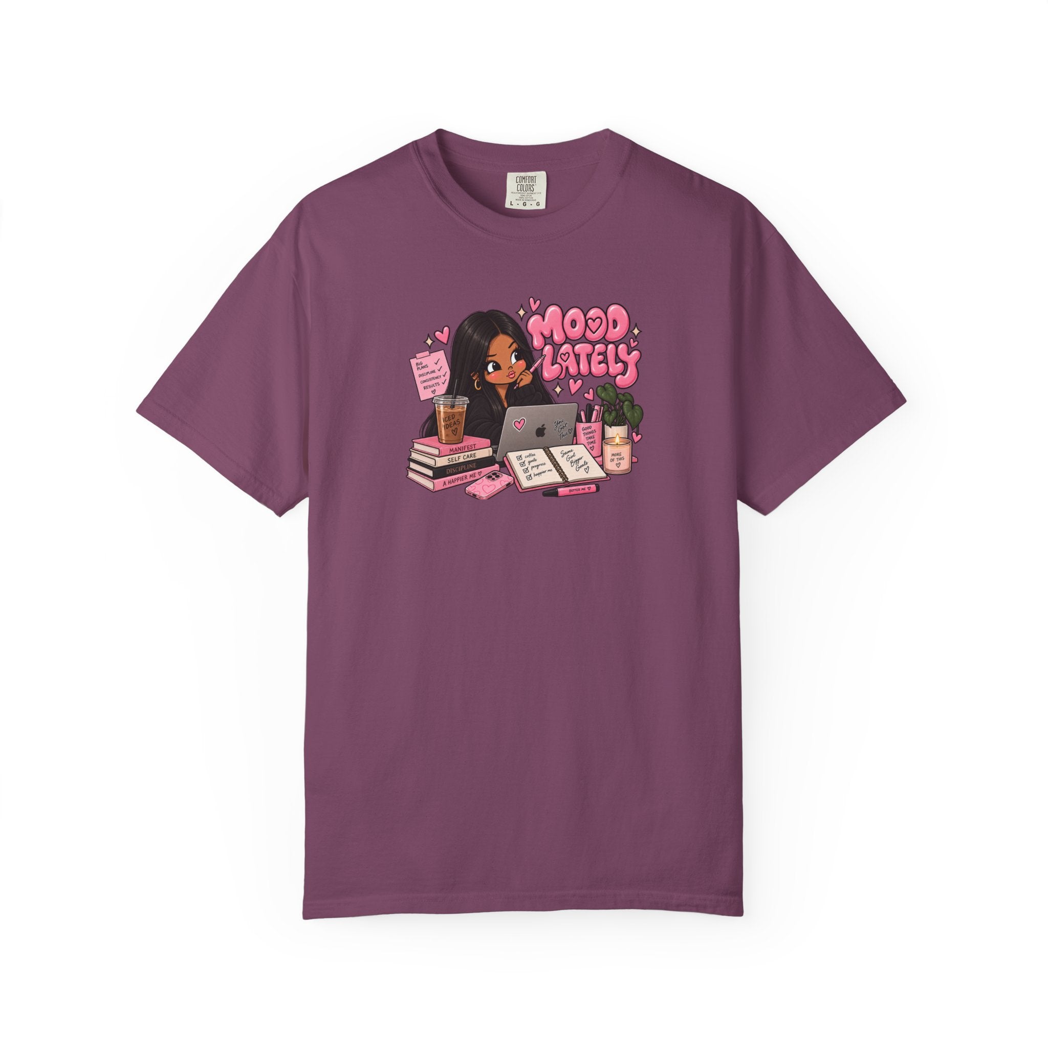 Mood Lately T-Shirt — Cute Study Girl Graphic Tee