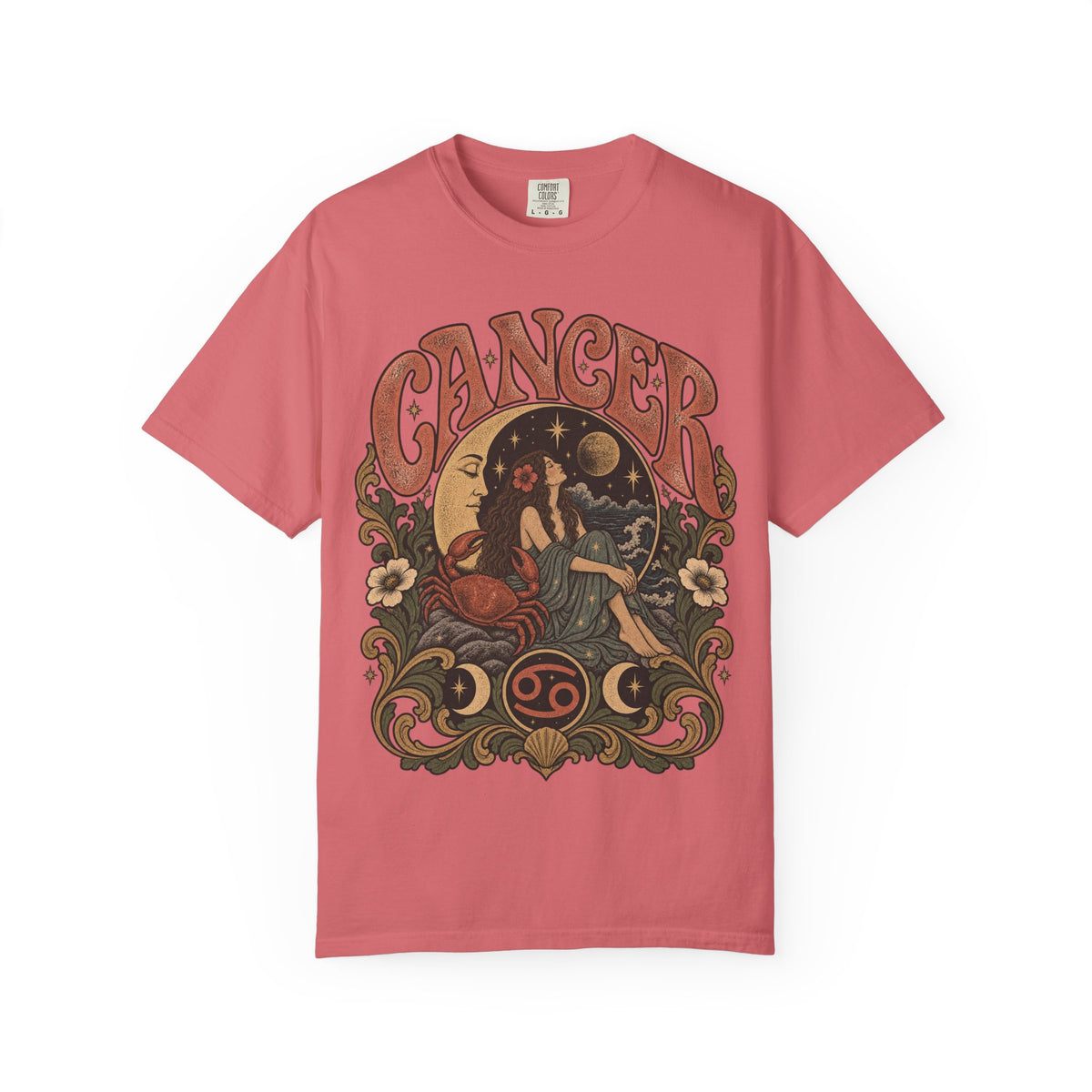 Vintage Cancer Zodiac Tee — Retro Celestial Astrology T-Shirt