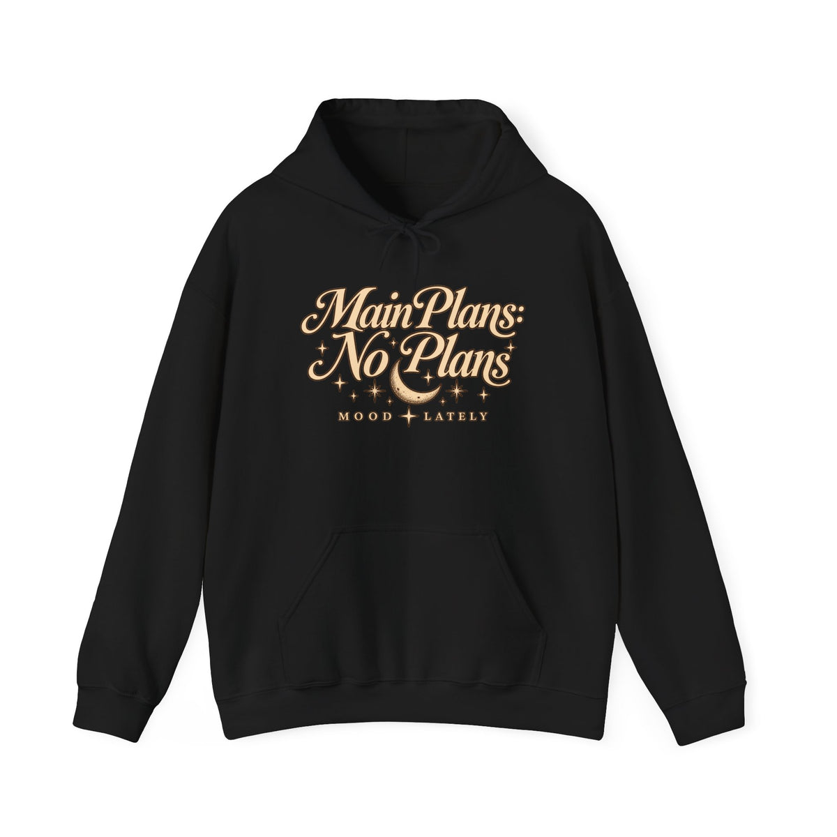 Main Plans No Plans Hoodie — Cozy Retro Graphic Pullover