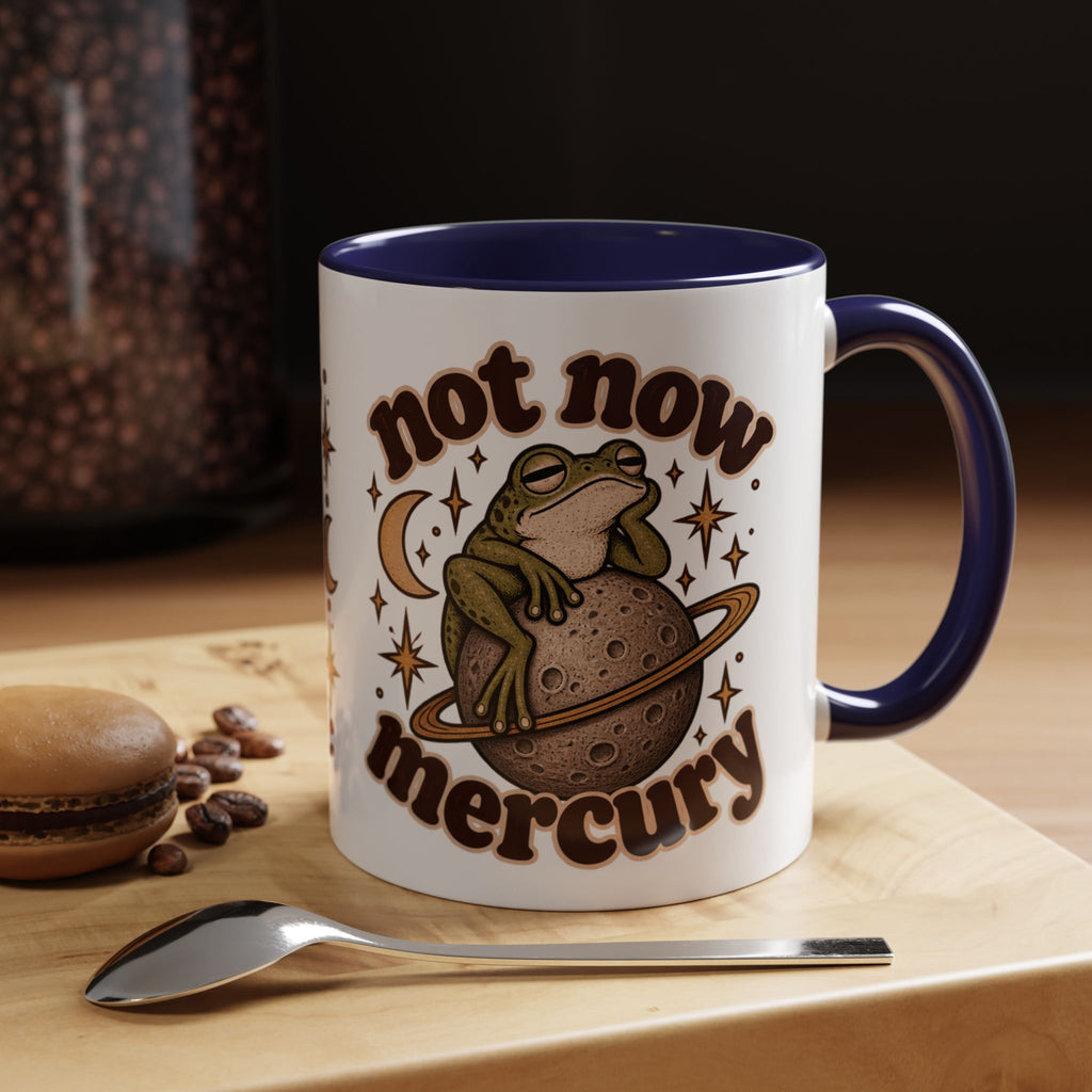 Not Now Mercury Mug — Retro Frog & Planet Ceramic Coffee Mug