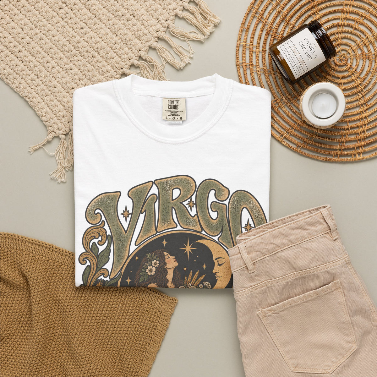 Vintage Virgo Zodiac Tee — Retro Celestial Astrology T-Shirt