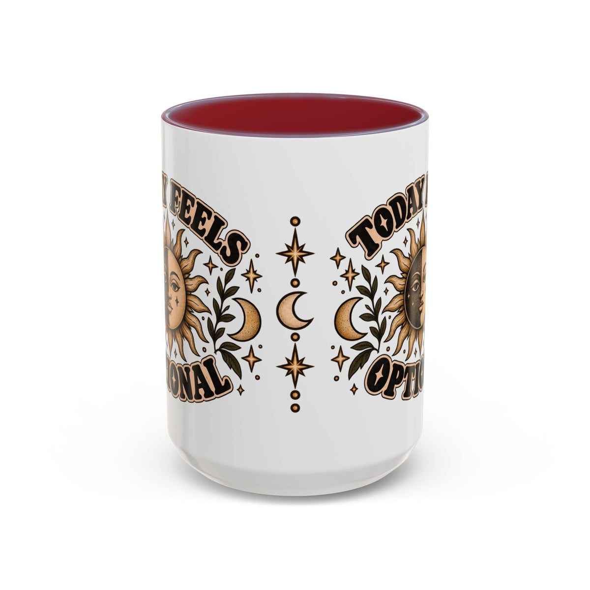 Today Feels Optional Mug — Vintage Sun & Moon Ceramic Coffee Mug