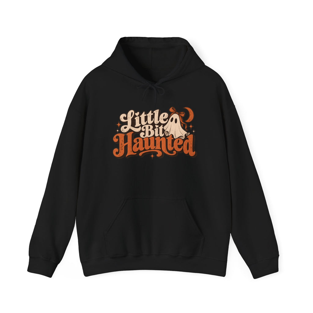 Little Bit Haunted Hoodie — Retro Halloween Ghost Pullover