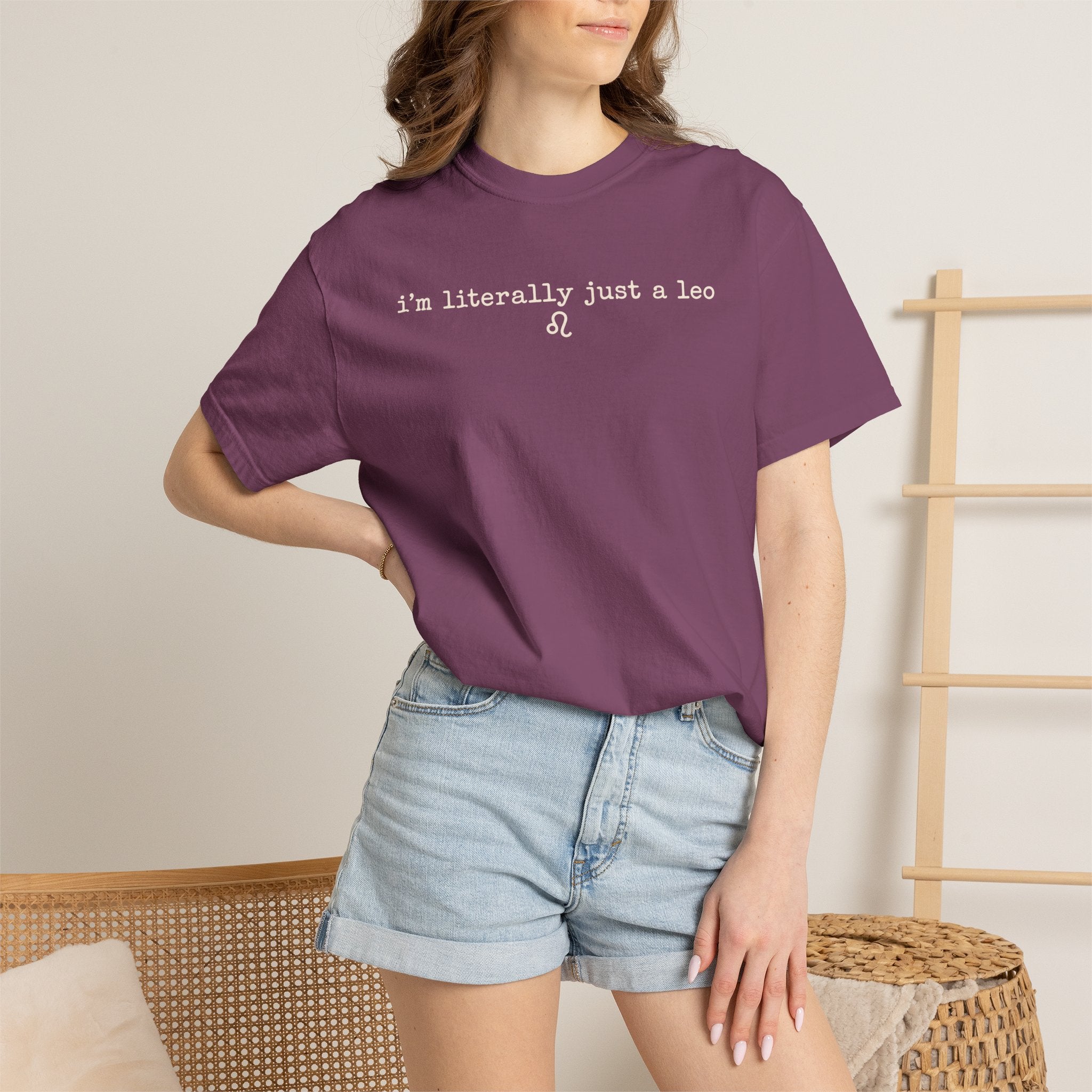 I'm Literally Just a Leo Classic Neutral Garment-Dyed T‑Shirt