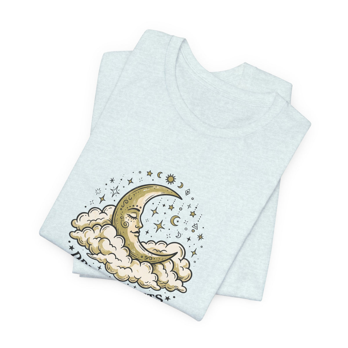 Dreamy Nights Moon Tee — Vintage Crescent Moon & Clouds Shirt