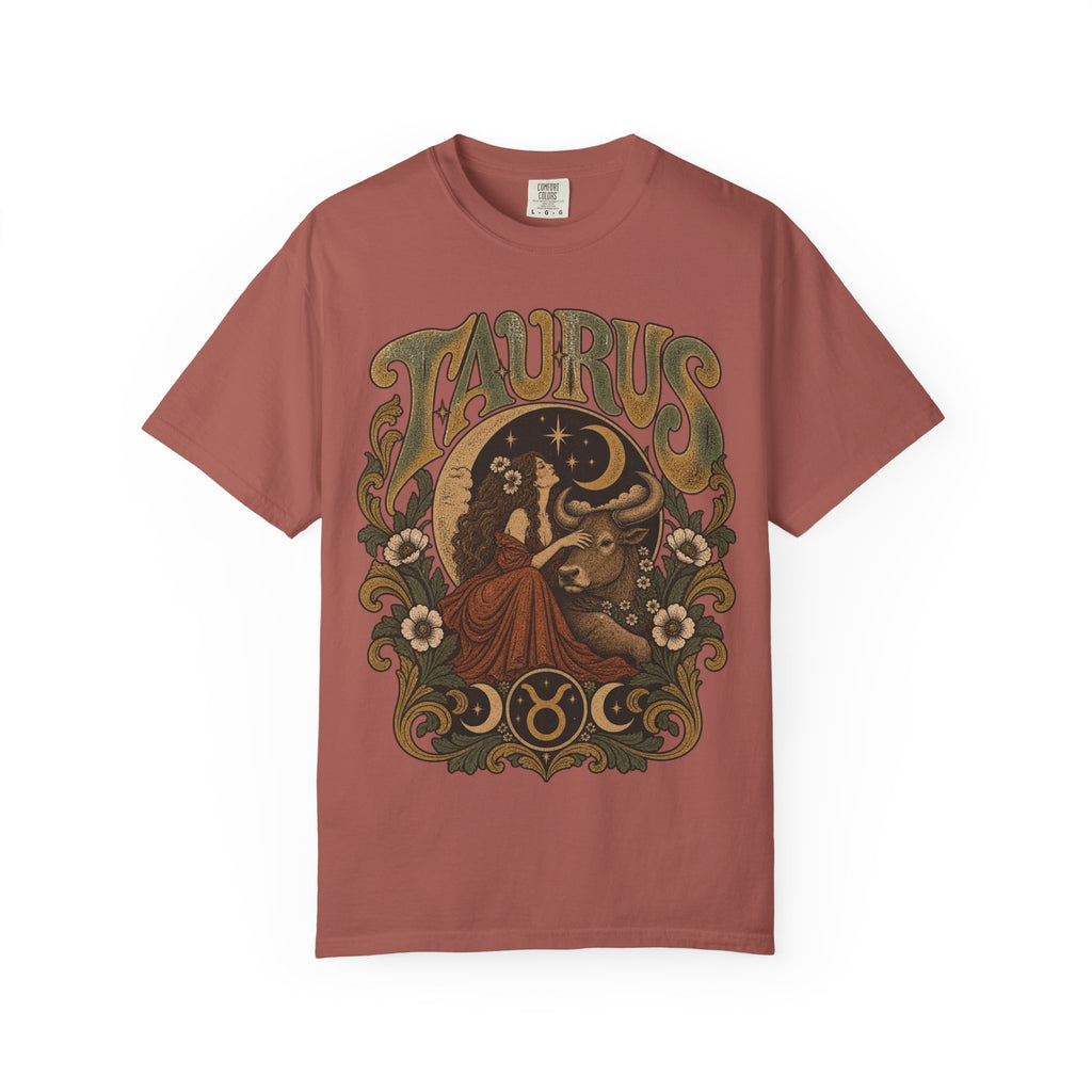 Taurus Zodiac T‑Shirt — Vintage Astrological Bull Graphic
