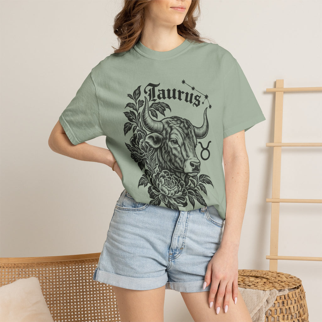 Taurus Zodiac T-Shirt — Floral Bull Astrology Tee