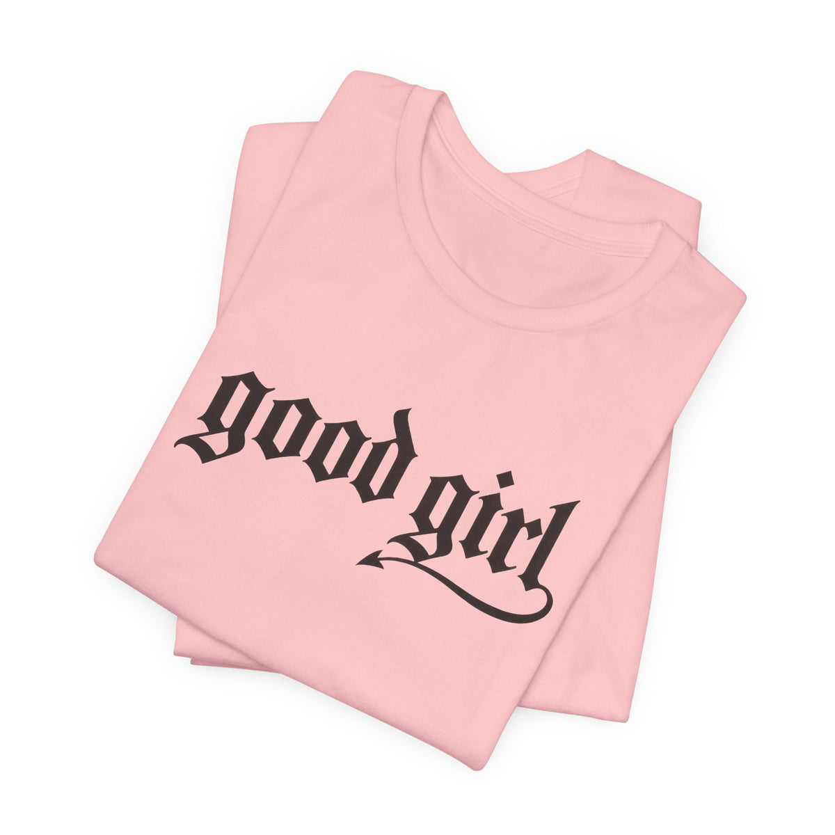 Good Girl Graphic Tee — Vintage Script White T-Shirt