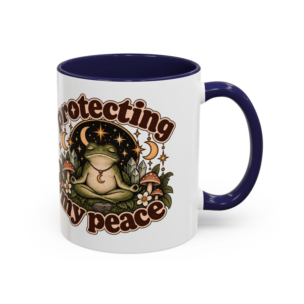 Protecting My Peace Mug — Frog & Mushroom Ceramic Coffee Mug
