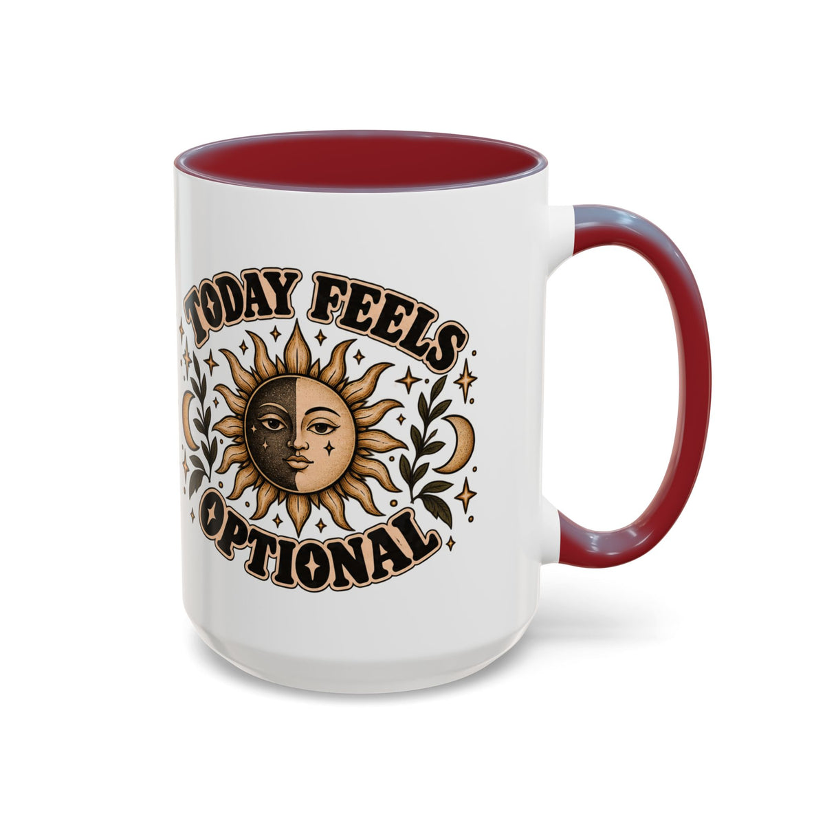 Today Feels Optional Mug — Vintage Sun & Moon Ceramic Coffee Mug