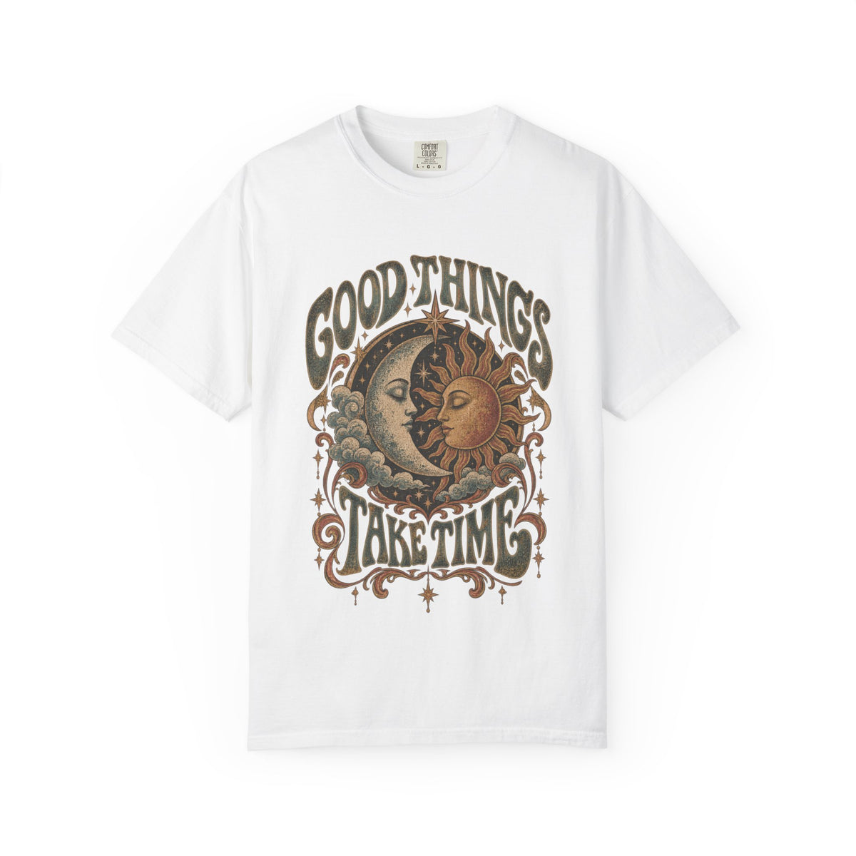 Good Things Take Time Tee — Vintage Sun & Moon Graphic T-Shirt