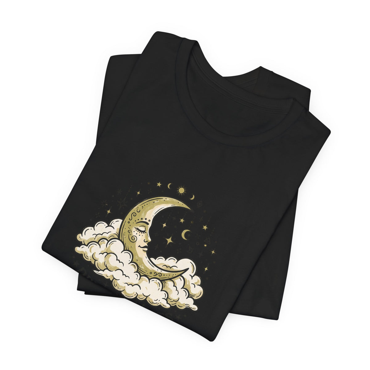 Dreamy Nights Moon Tee — Vintage Crescent Moon & Clouds Shirt