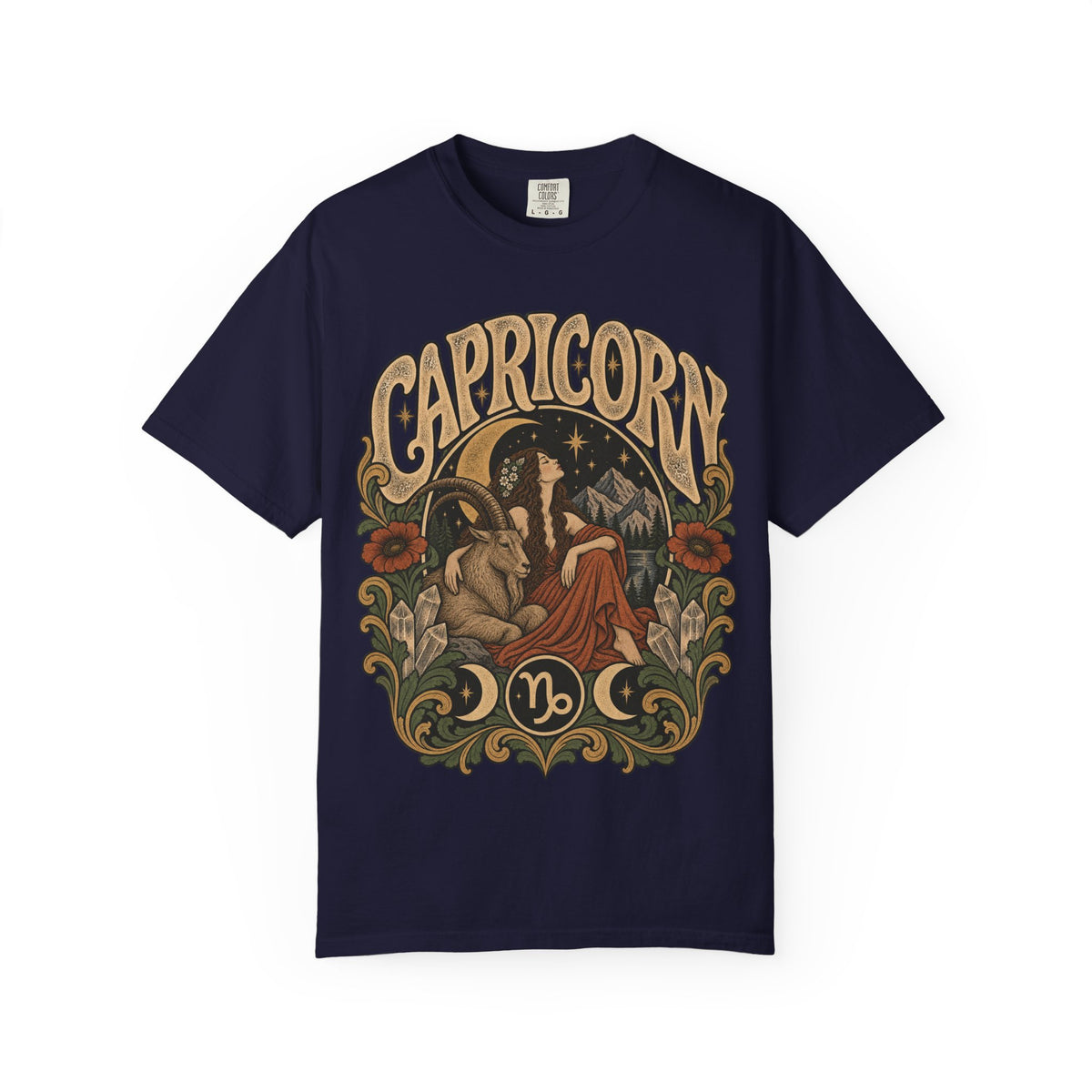 Vintage Capricorn Zodiac Tee — Retro Celestial Astrology T-Shirt