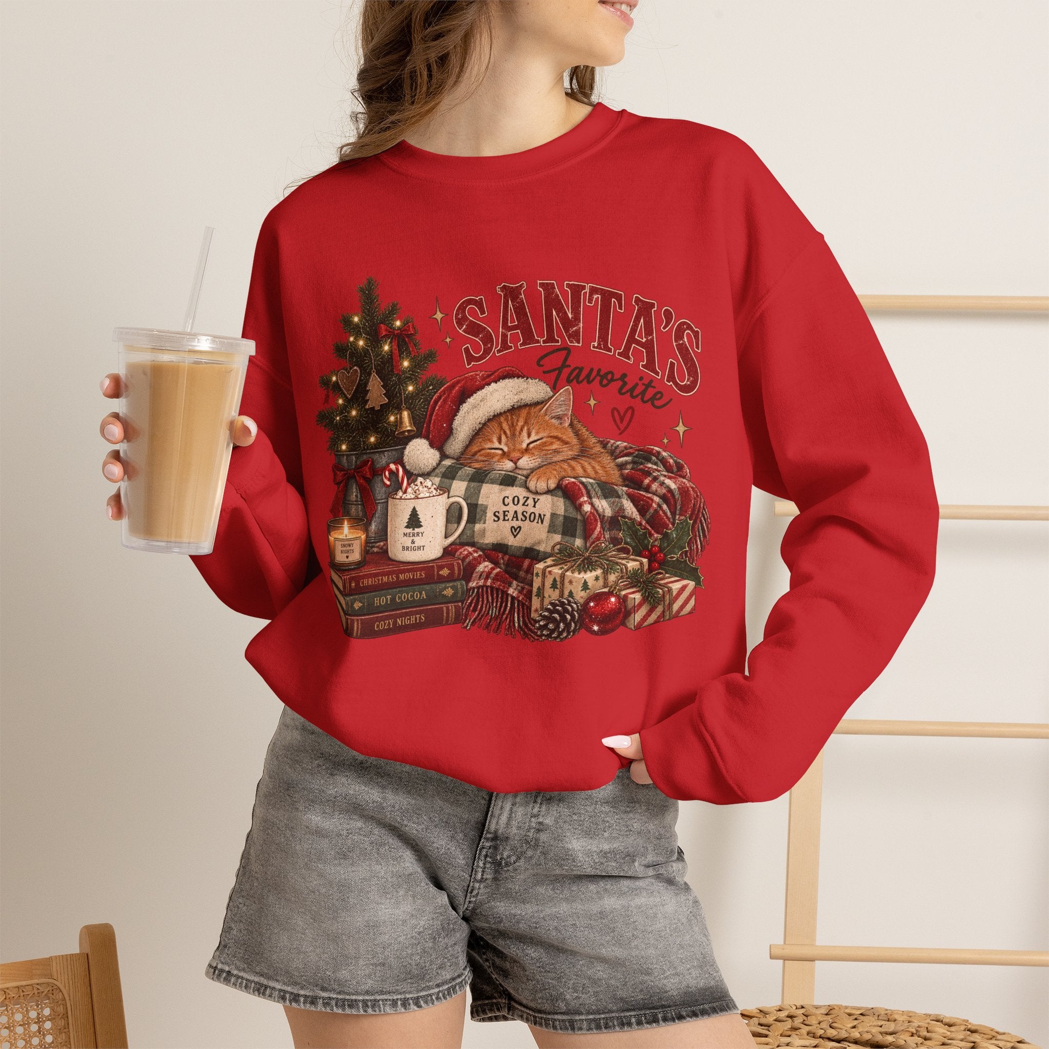 Christmas Sweatshirt — "Santa's Favorite" Cozy Holiday Crewneck