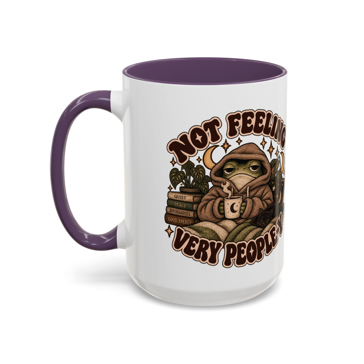 Not Feeling Very Peopley Mug — Cozy Frog Introvert Ceramic Coffee Mug