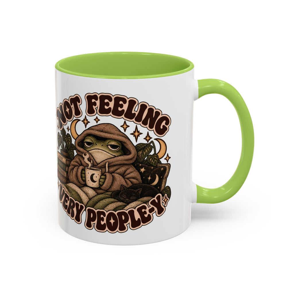Not Feeling Very Peopley Mug — Cozy Frog Introvert Ceramic Coffee Mug