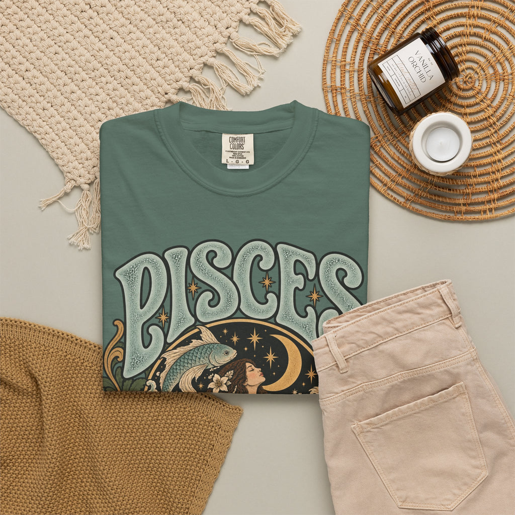 Pisces Zodiac T-Shirt — Retro Astrological Artwork