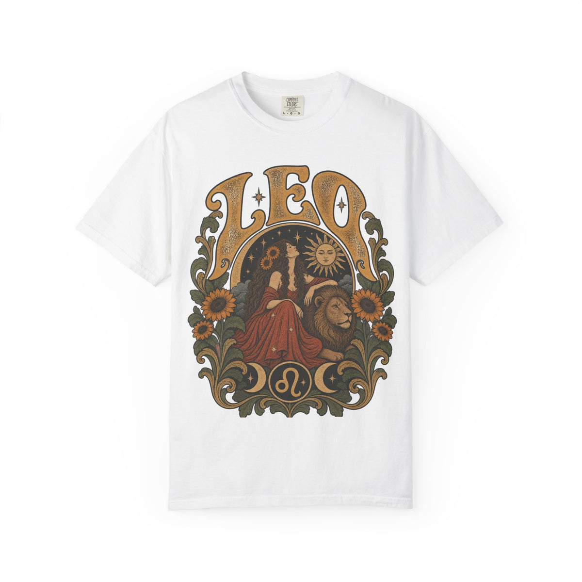 Vintage Leo Zodiac Tee — Retro Celestial Lion Astrology T-Shirt