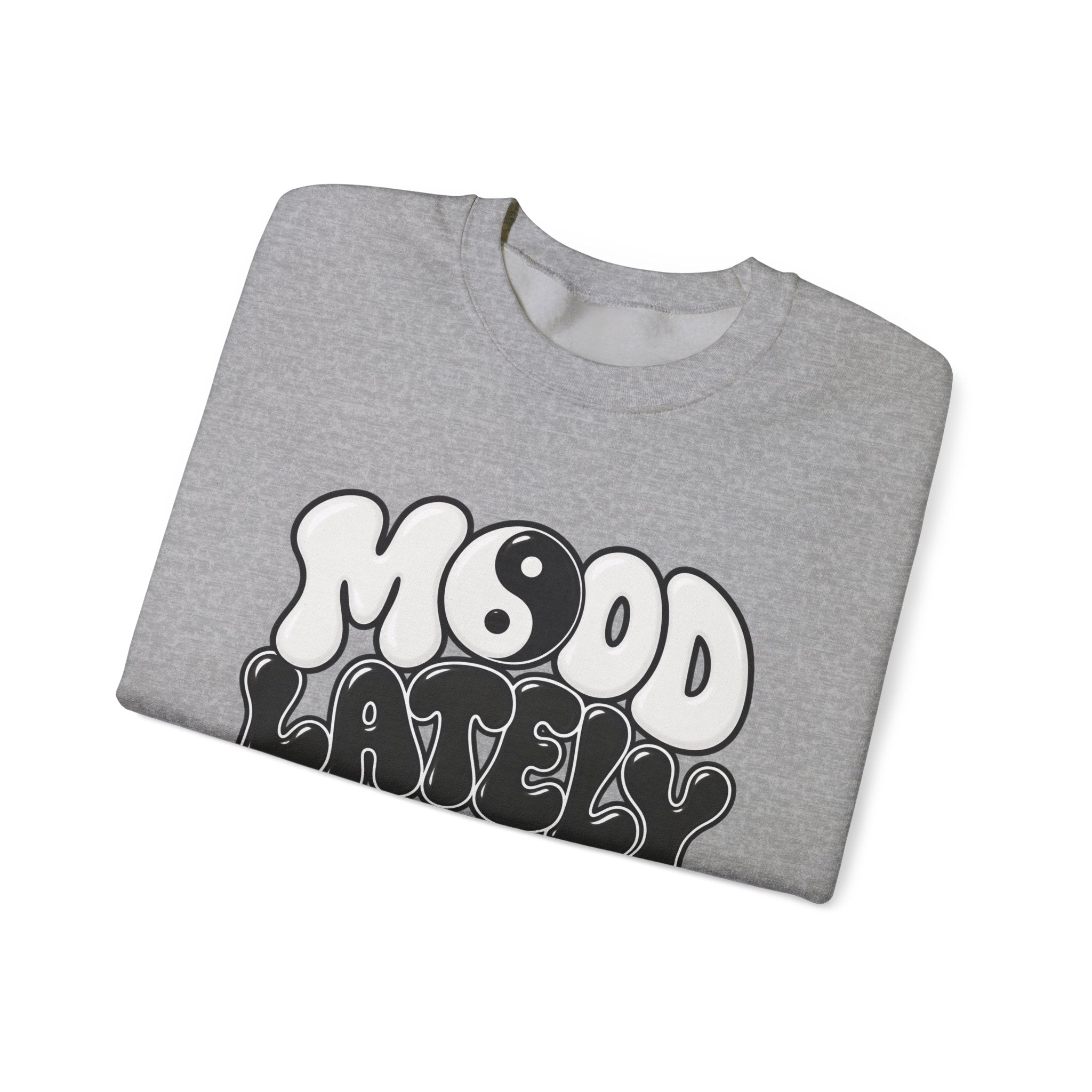 Crewneck Sweatshirt "Mood Lately" Retro Yin Yang Graphic