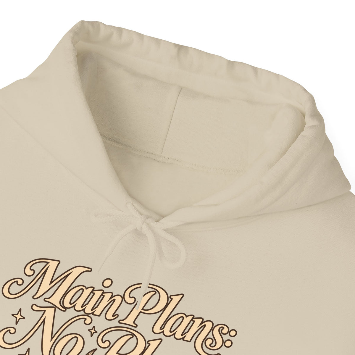 Main Plans No Plans Hoodie — Cozy Retro Graphic Pullover