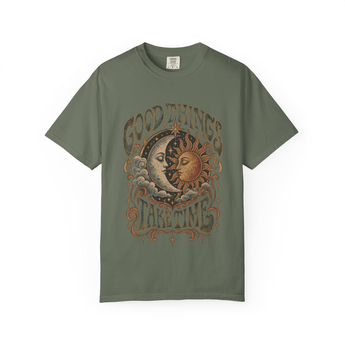 Good Things Take Time Tee — Vintage Sun & Moon Graphic T-Shirt